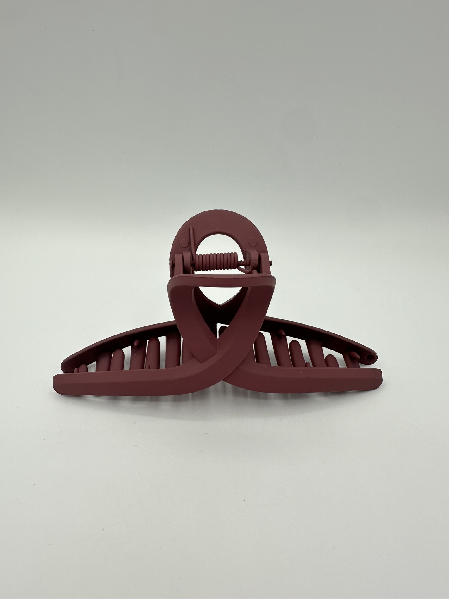 Dames haarclip mat Bow Aubergine
