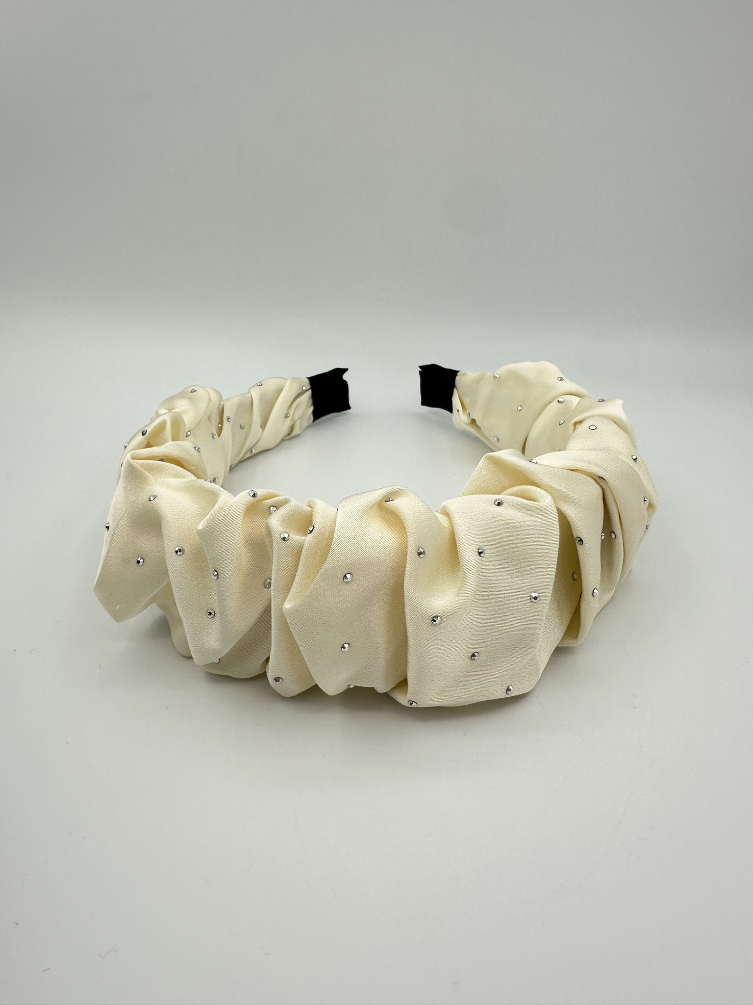 Dames haarband witte glitterhaarband Festive Glam White wit voorkant