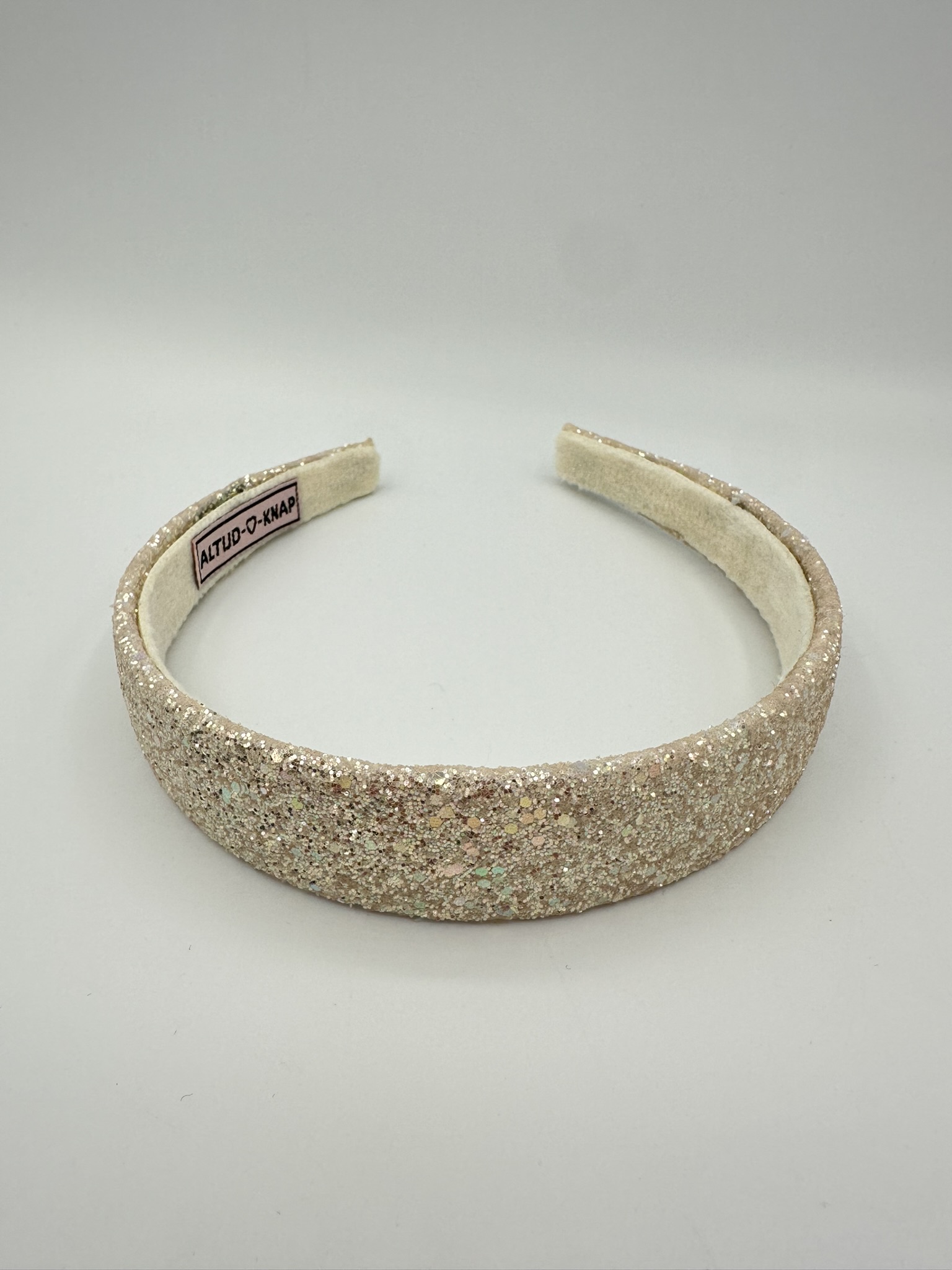 Dames haarband zilveren glitterhaarband Party Glitter Champagne voorkant