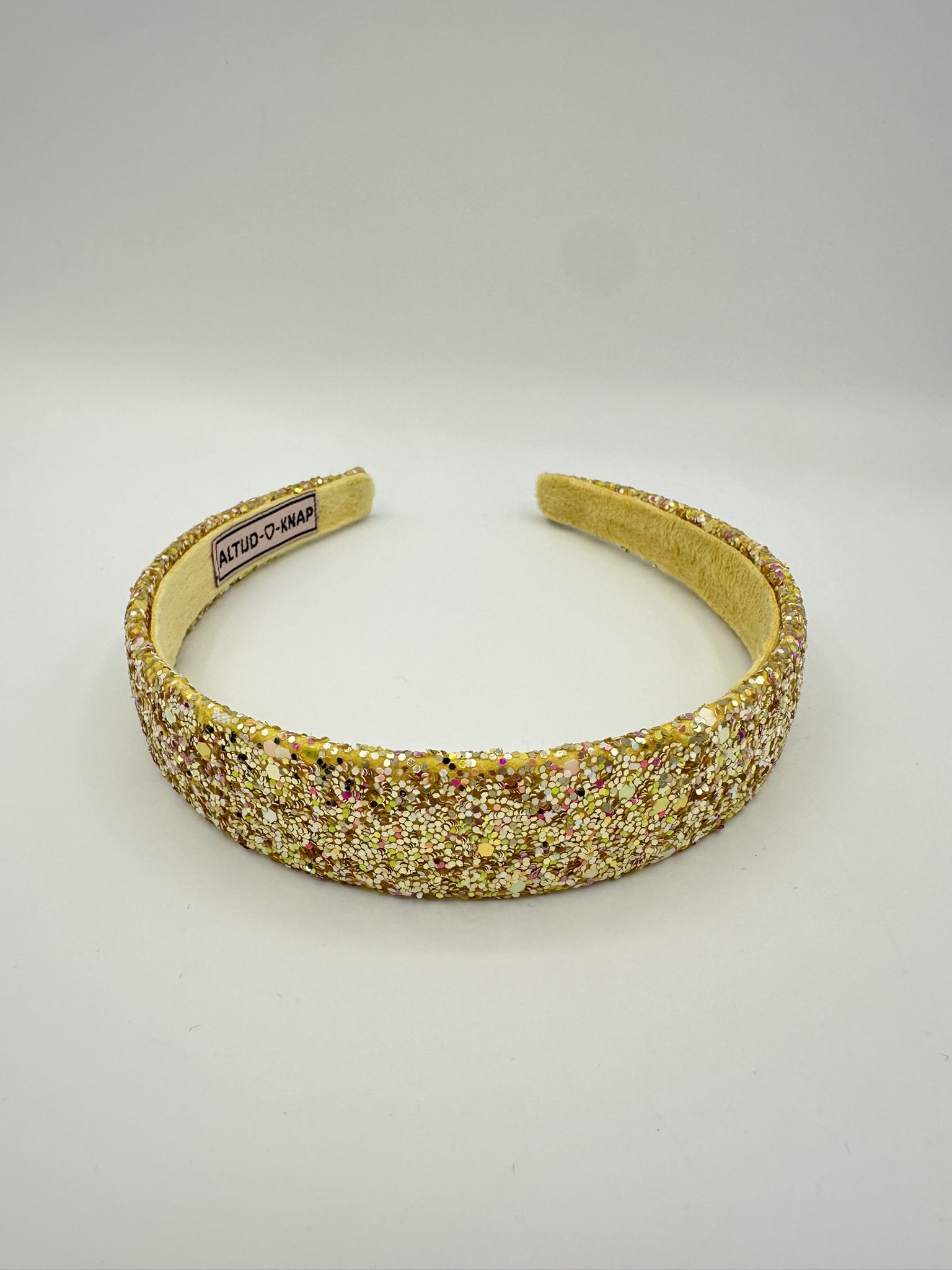 Dames haarband gouden glitterhaarband Party Glitter Goud voorkant