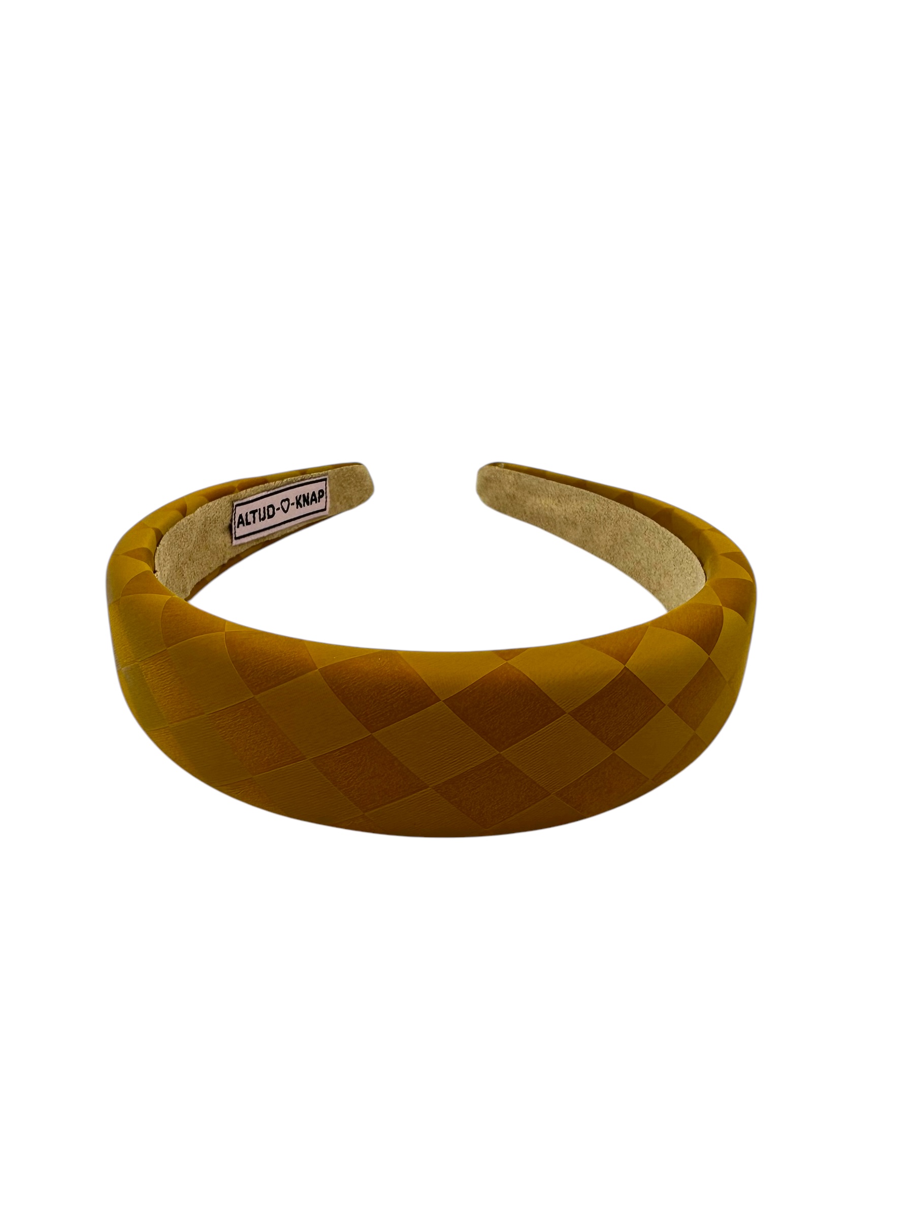 Dames Haarband Fancy Grid Yellow Gele geruite haarband