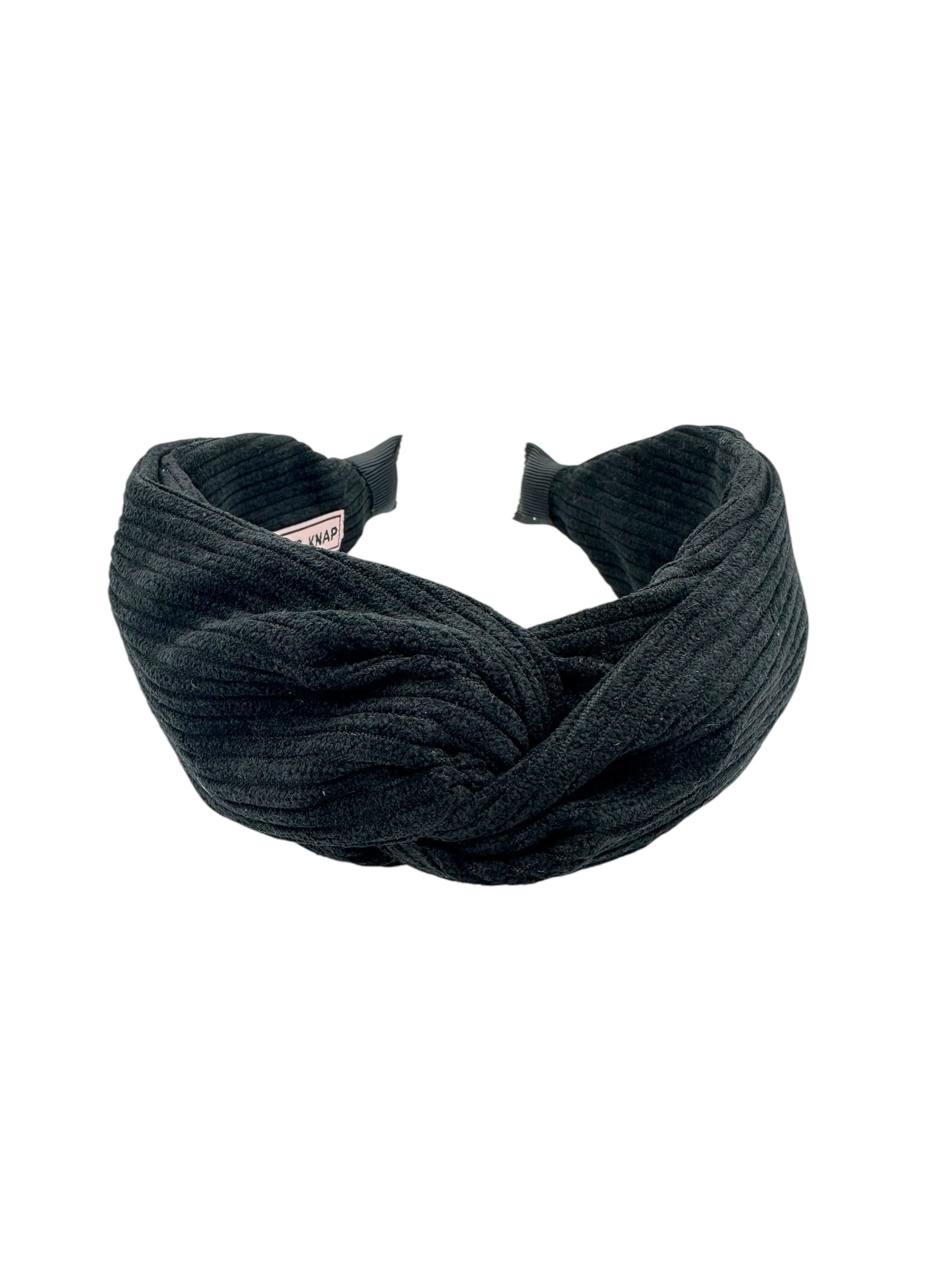 Dames Haarband Cosy Rib Black Zwarte haarband van ribstof