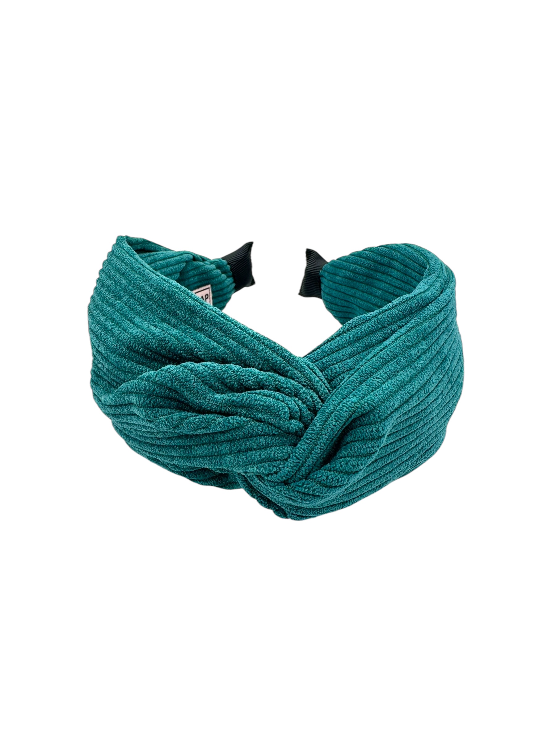 Dames Haarband Cosy Rib Blue Green Haarband van blauwe ribstof