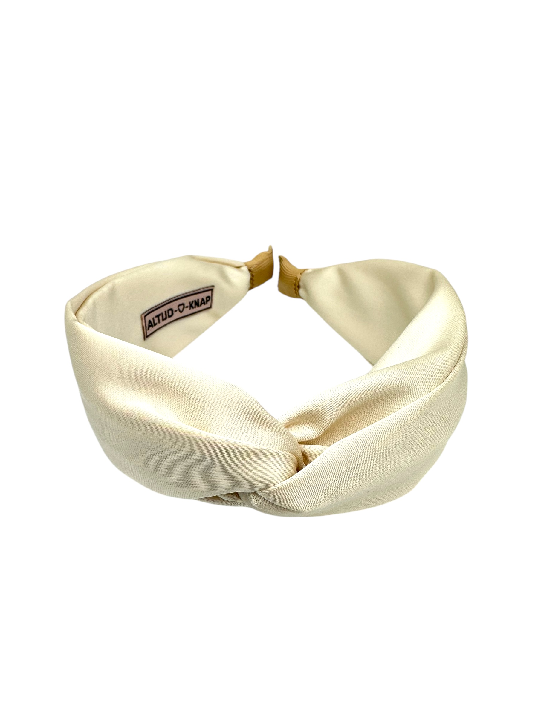 Dames Haarband Silk White Satijn Witte haarband