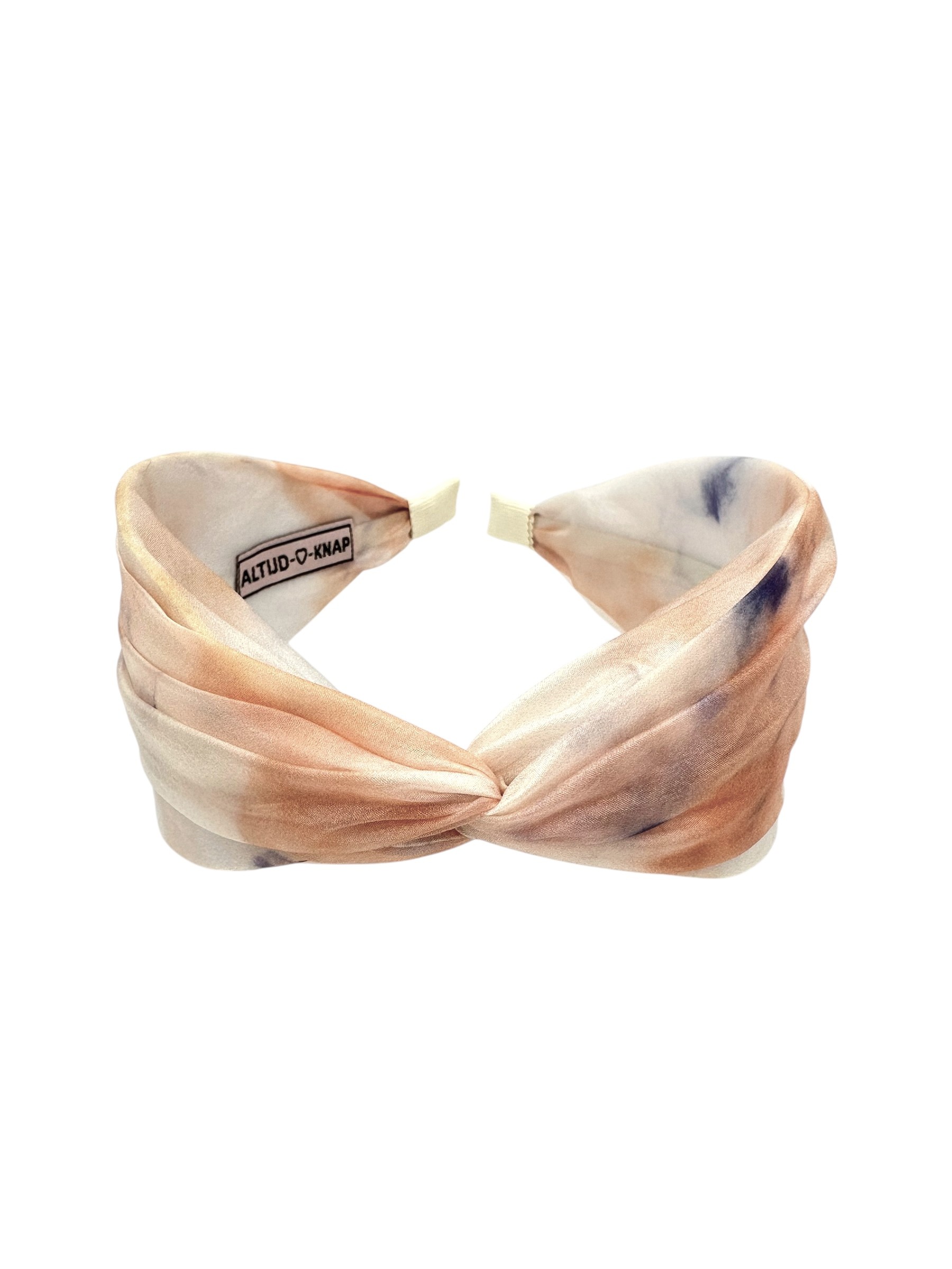 Dames Haarband Spring Sweetness Peach White Brede perzik witte haarband