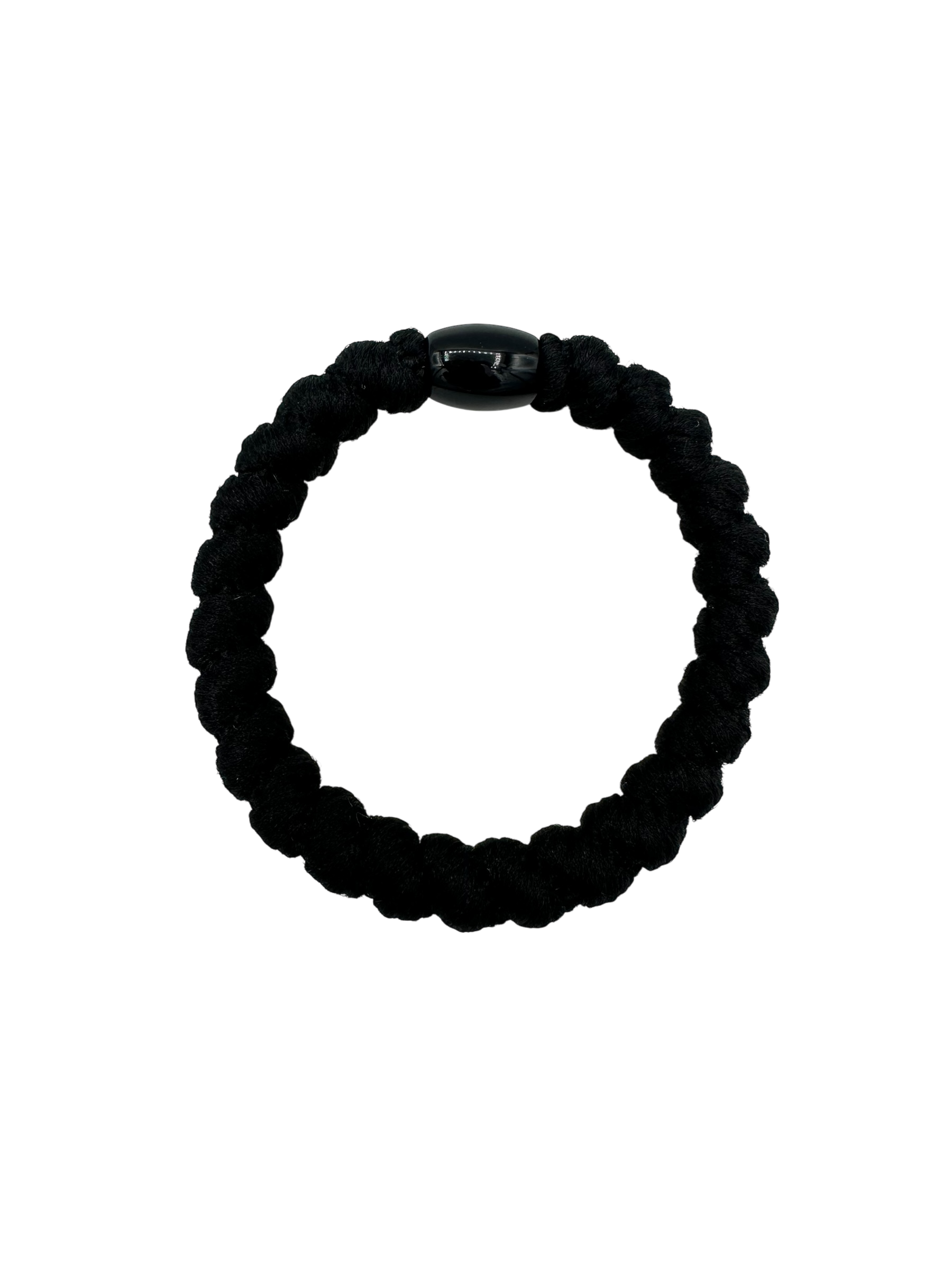 Gevlochten haarelastiekje zwart