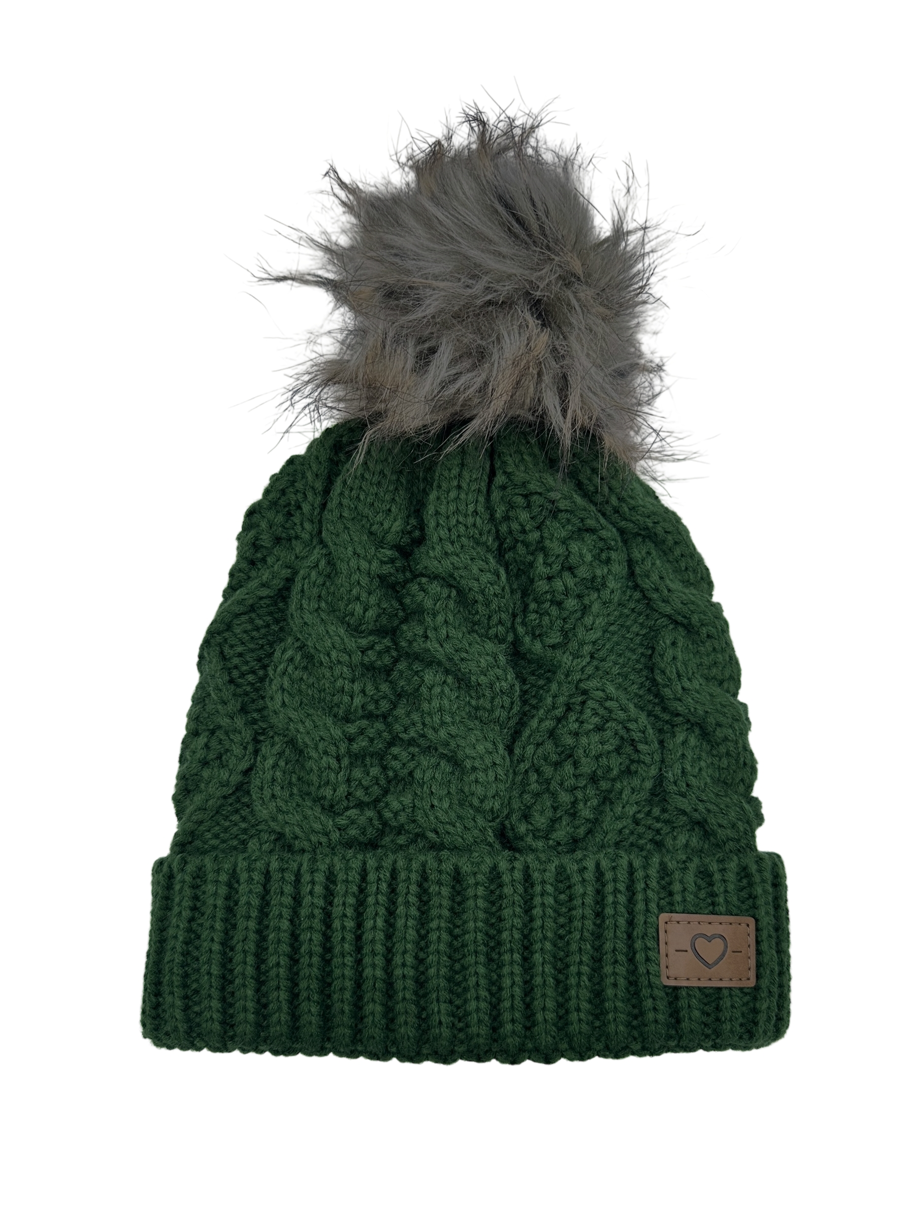 Dames Muts Warm Hug Mosgroen Groene Muts met pompon