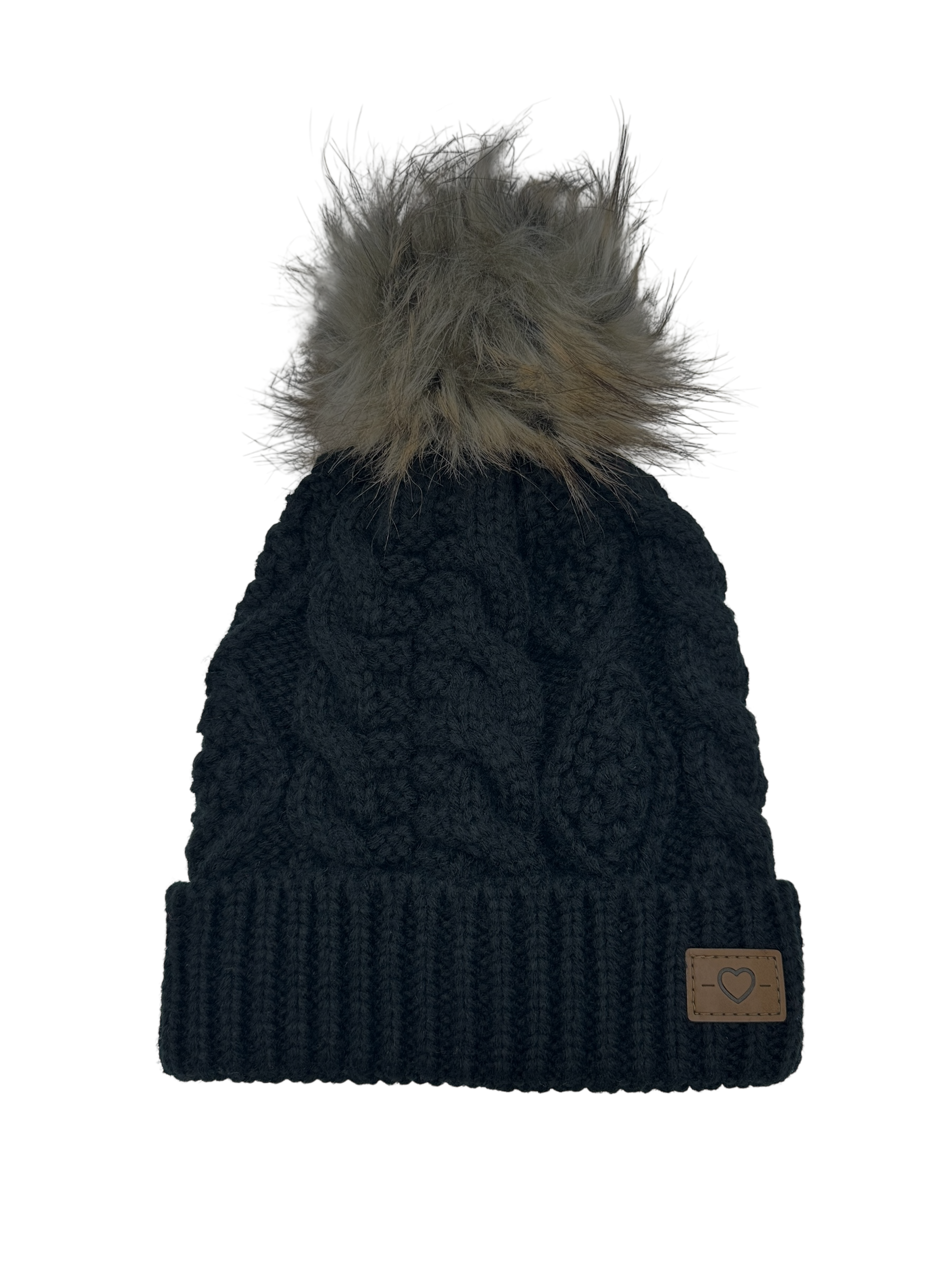 Dames Muts Warm Hug Zwart Zwarte muts met pompon