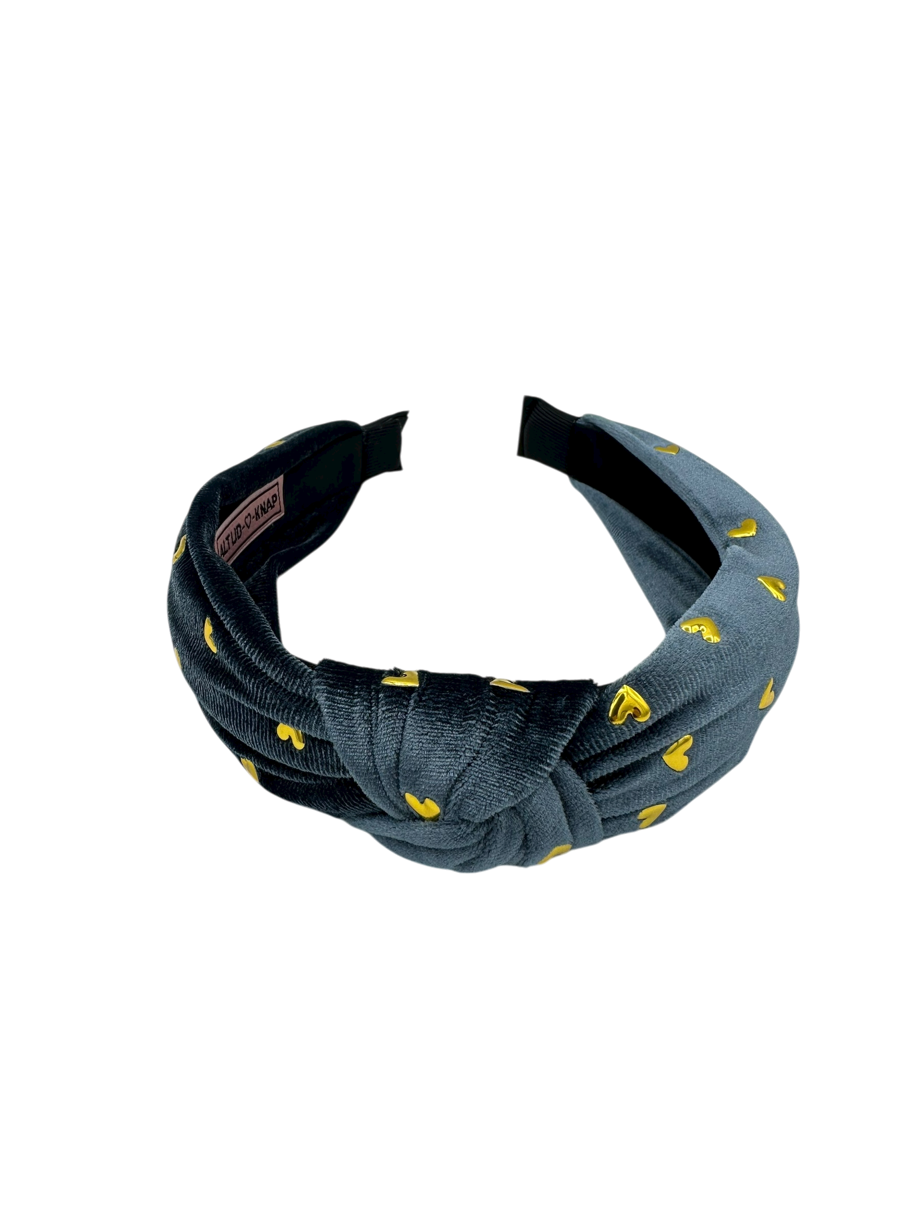 Kinderhaarband Velvet Hearts Blauw voorkant