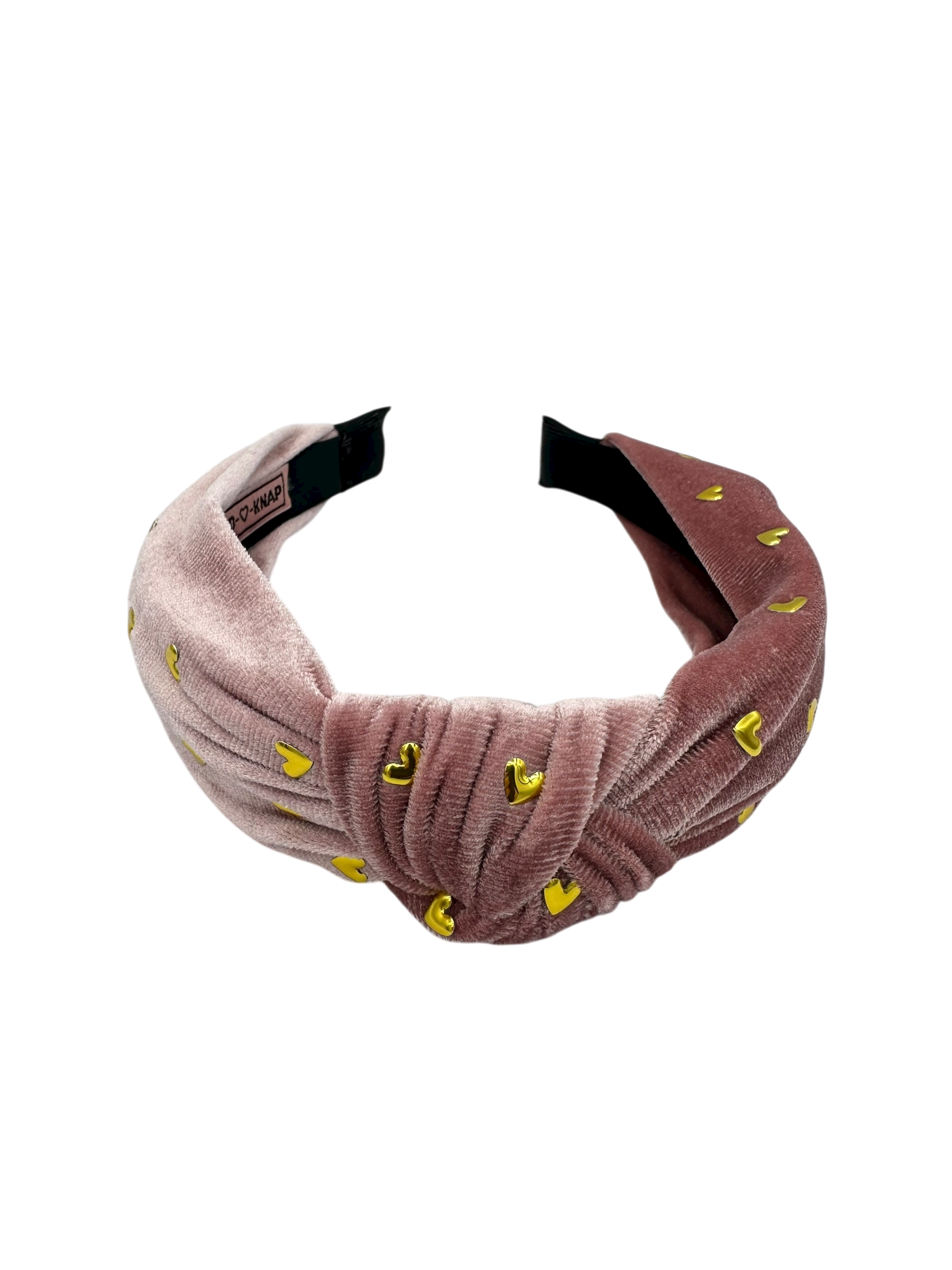 Kinderhaarband Velvet Hearts Roze voorkant