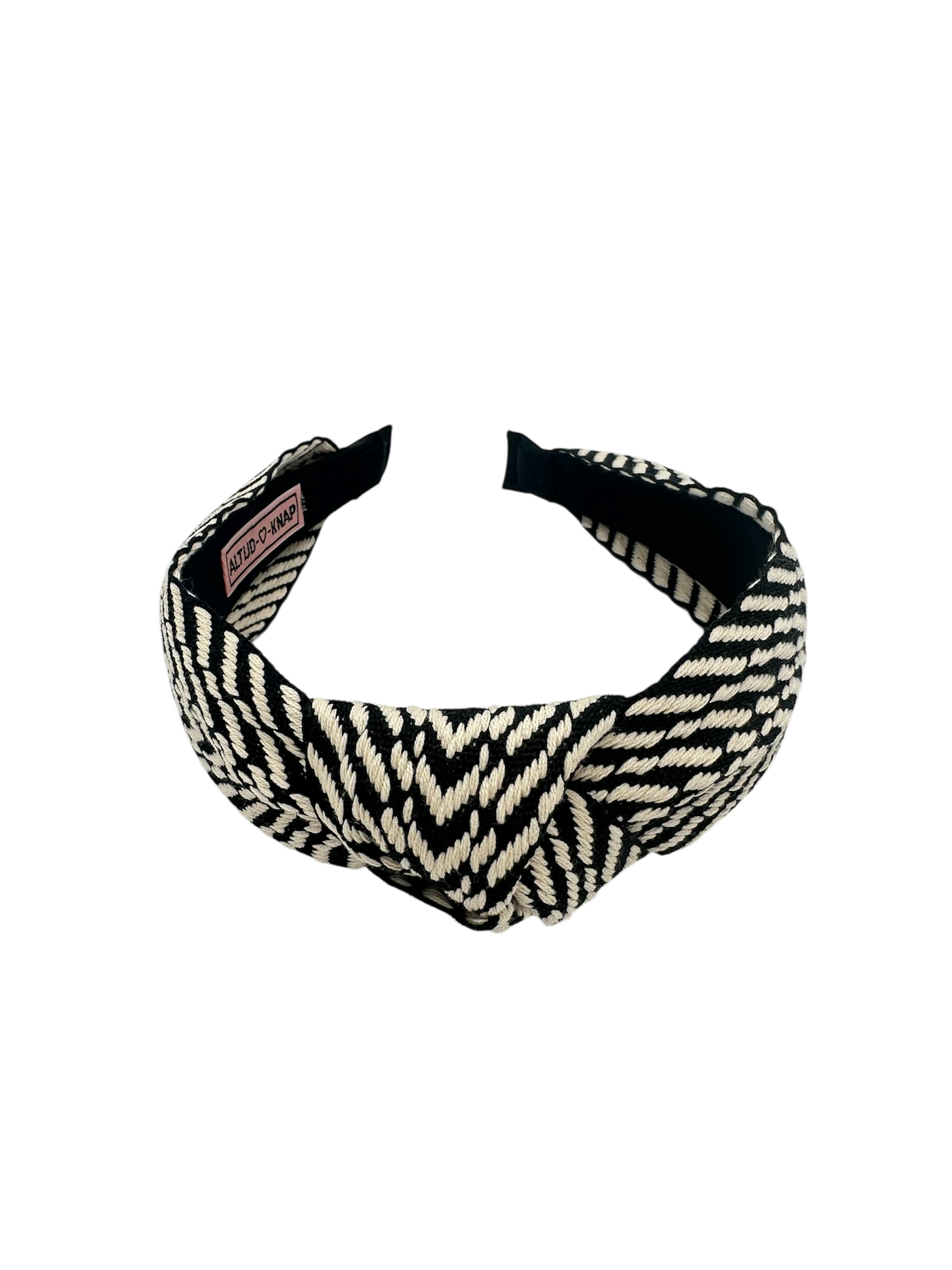 Dames Haarband Indie Black Zwart wit gestreepte haarband