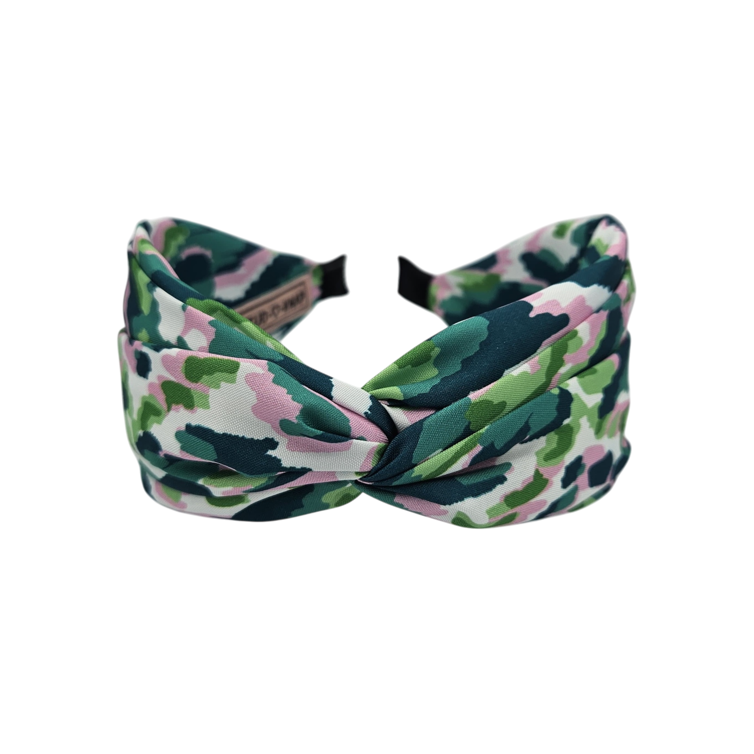 Dames Haarband Wild Flowers Green Pink Brede groene haarband
