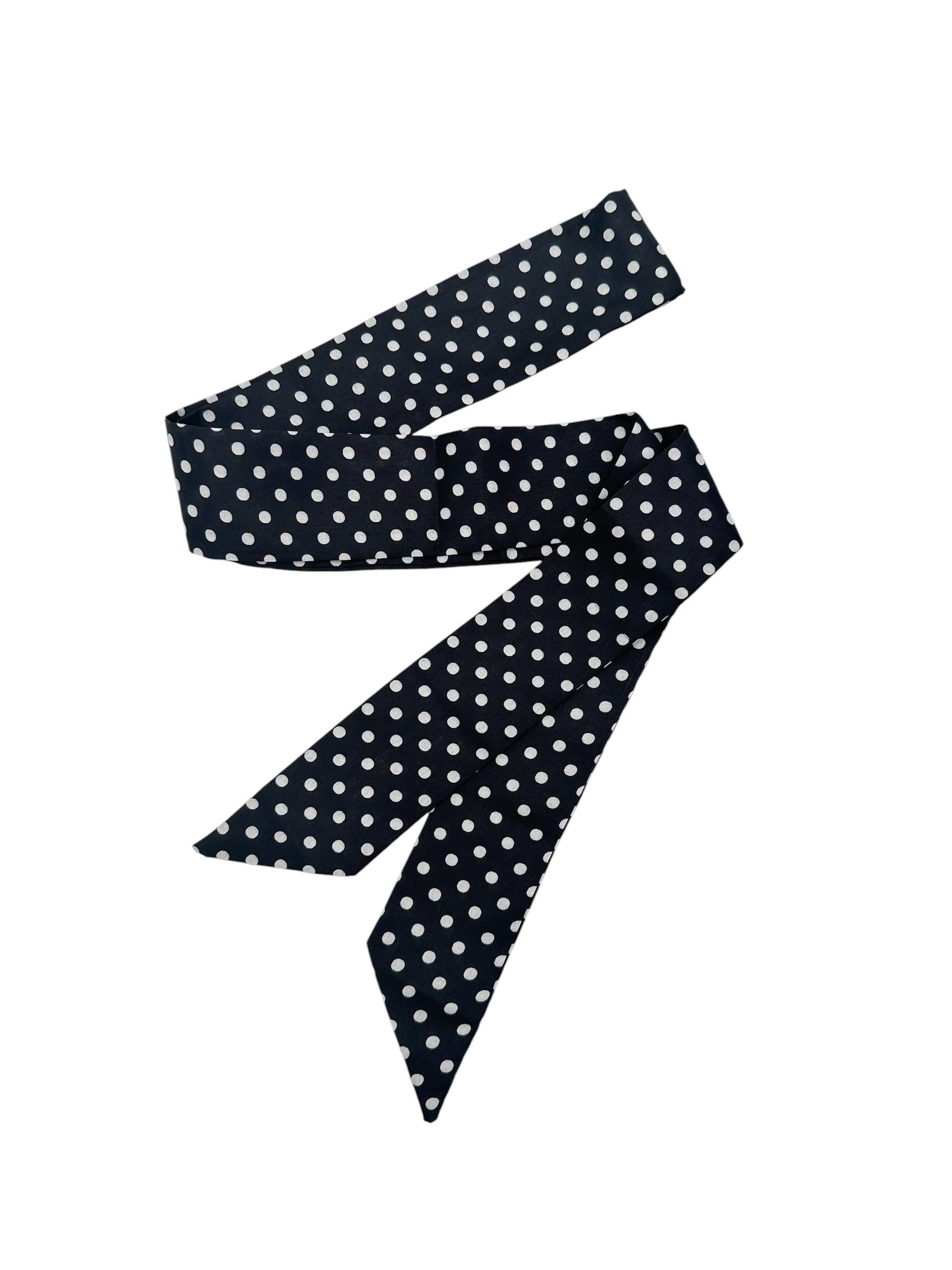 Twilly Polkadots Zwart Wit Stippen Smal sjaaltje van boven
